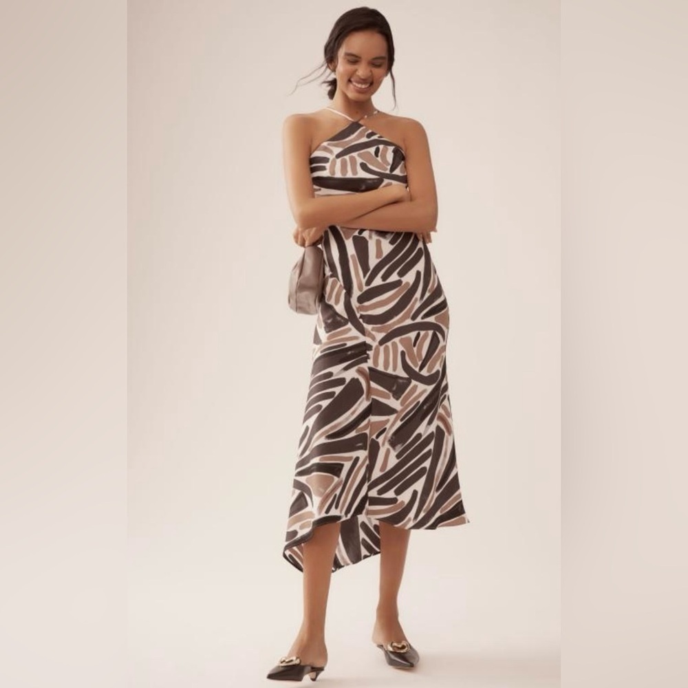 Anthropologie Halter Slip Midi Dress Size XL Multicolor Pullover Sleeveless NWT